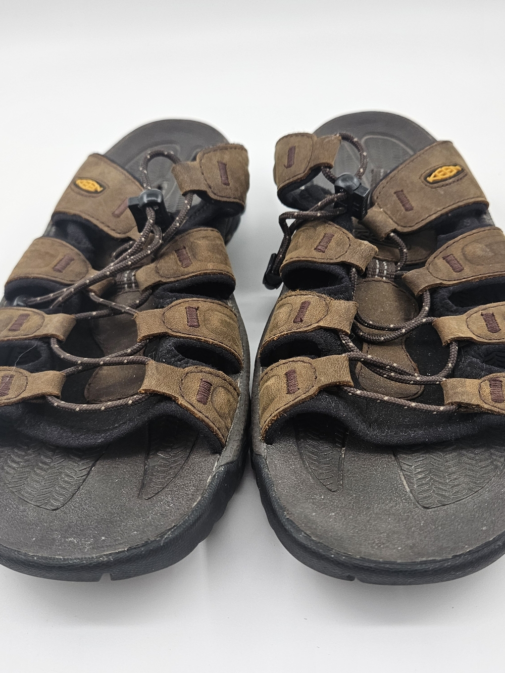 KEEN Men’s Sandals Size 10 Brown Open Toe Leather Waterproof Hiking Trail Beach